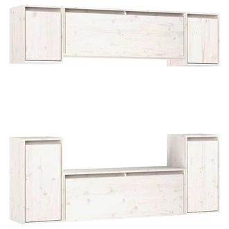 Berkfield Home TV Cabinets 6 pcs White Solid Wood Pine