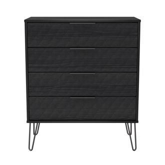 Lewis's Harlequin 4 Drawer Chest in Black Ash - Ready Assembled - Lewiss Home | TJ Hughes