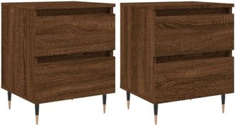 vidaXL Comodini 2pz Rovere Marrone 40x35x50 cm in Legno Multistrato - Vidaxl