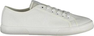 Calvin Klein Witte Katoenen Heren Sneaker - Heren - Sneakers - Wit - 45 EU - Katoen - Schoenen