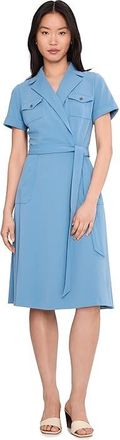 Calvin Klein Short Sleeve Self Tie Jacket Dress Womens Dress Bayou : 14, Polyester/Spandex