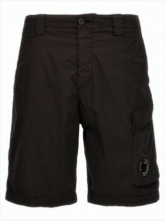 C.P. Company Classic Black Relaxed-Fit Shorts With Logo Detail