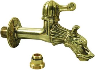 OEM Grifo Para Fuente, Lat&oacute;n, Cabeza De Drag&oacute;n, Rosca De 1/2 Pulgada, Adaptador Incluido, Para Jard&iacute;n