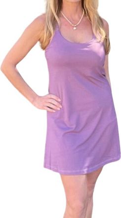 Greek Archaic Kori Stretch Fabric Sports Dress In Dark Purple