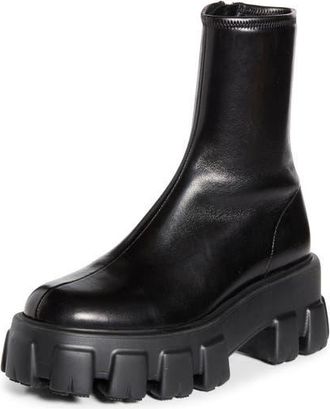 Prada Monolith Lug Sole Bootie in Nero at Nordstrom, Size 6.5Us