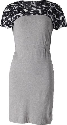 Mother Of Pearl Printed Paneled Midi Dress in Grey and Black Cotton