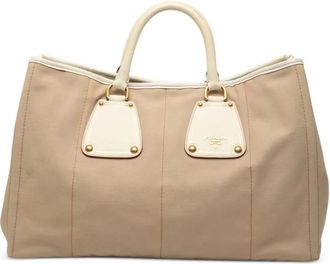 Prada 2000-2010 Canvas Canapa tote bag - women - Canvas/Leather - One Size - Brown