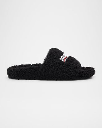 Balenciaga Furry Slide Sandals