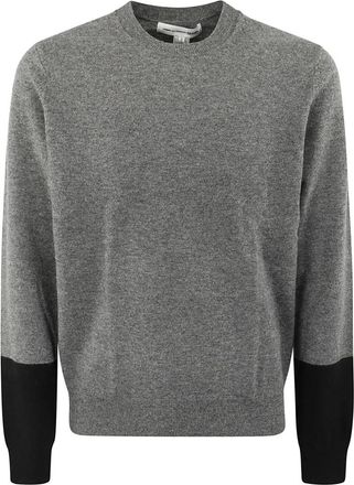 Comme Des Gar&ccedil;ons Sweater met contrastdetail en ronde hals - Heren - Ronde hals truien - Grijs - L - Truien & Vesten