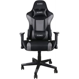 Romo Silla Gamer Profesional Julieta. Color Gris Inclinaci&oacute;n 180&ordm;, Altura Regulable, Coj&iacute;n Cervical Y Lumbar