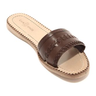 Car Shoe Sliders, female, Brown, 5 UK, Natural Leather Sandal Shoes