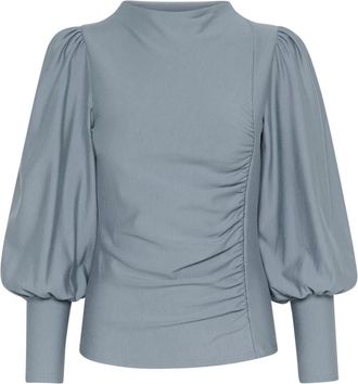 Gestuz Rifa GZ puff blouse - Dames - Blouses - Blauw - S - Overhemden
