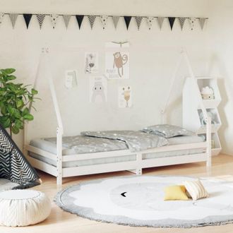 vidaXL Giroletto per Bambini Bianco 90x190cm in Legno Massello di Pino - Vidaxl