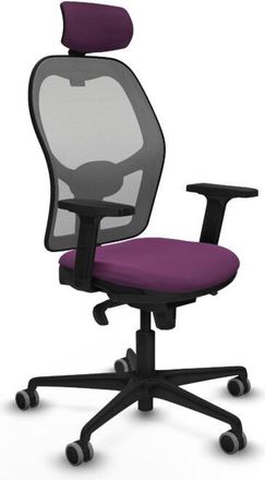 Piqueras y Crespo Piqueras Y Crespo - Jorquera Sincro Malla Gris Similpiel Morado Brazos 2d Base Nailon Cabecero 2d Ruedas 65mm Engomada