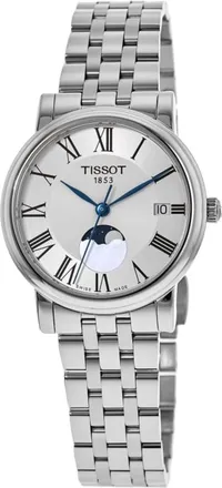 Tissot Carson Premium Lady Moonphase Quartz Silver Dial Steel Womens Watch T122.223.11.033.00