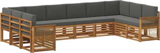 vidaXL Conjunto De Sof&aacute;s De Exterior 7 Uds. Natural Y Antracita Vidaxl