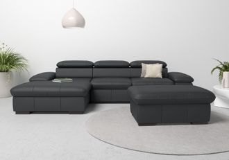 HOME AFFAIRE Ecksofa »Alberto L-Form« mit Kopfteilverstellung, wahlweise mit Bettfunktion