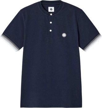 Pretty Green Henley-T-shirt voor heren, reguliere pasvorm (Marine)