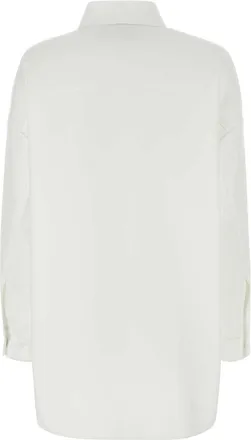 Valentino Garavani Womens White Cotton Blend Oversize Shirt Bianco Exterior: Nylon Camicie