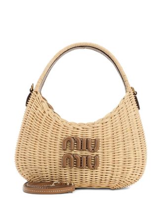 Miu Miu raffia tote bag - women - Rattan Fibres - OS - Neutrals