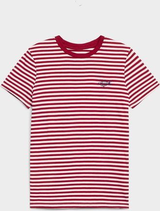 Twik Womens Small embroidery striped T-shirt Relaxed fit