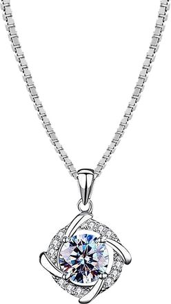 Generic Promise Necklace Fashion Diamond Neck Chain Necklace Clavicle Jewelry Trendy Temperament Hanging Necklaces Pendants Necklace with D (Silver, One Size)