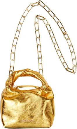Stine Goya Gouden Micro Hobo Tas - Dames - Mini tas - Geel - ONE Size - Leer - Tassen