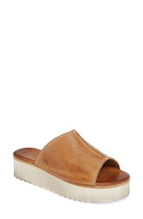 Bed St&uuml; Fairlee II Platform Slide Sandal in Tan Rustic at Nordstrom, Size 6.5