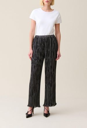 Claudie Pierlot Pantalon fluide pliss&eacute; argent&eacute;