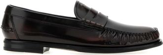 Prada Dark Brown Slip On Loafers