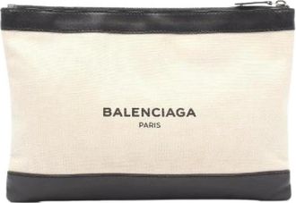 Balenciaga Pre-owned Borsa a mano Navy Clip M in tela e pelle - - Pre-owned - Uomo - Beige - ONE SIZE