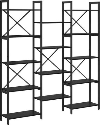 vidaXL Estante de libros Roble negro 156 x 25 x 167.5 cm Vidaxl