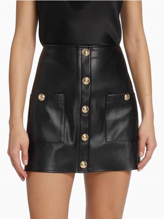 L'agence Truman Mini Snap Skirt In Black