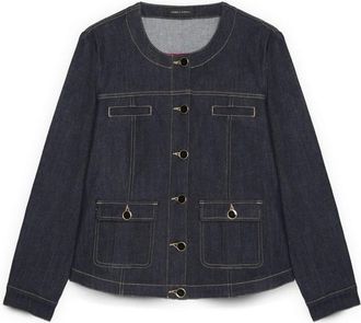 Fiorella Rubino Bon Ton Denim Jacket - Dames - Spijkerjassen - Blauw - 6XL - Denim - Jassen