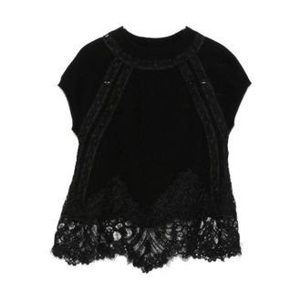 Ermanno Scervino Dames, Tops, Zwart, Maat: XS Kasjmier