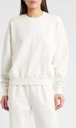 Good American Crystal Embellished Sweatshirt in Cloud White001 at Nordstrom Rack, Size X-Small