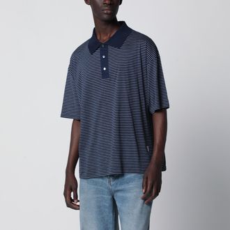 Ami Polo a righe blu/bianche Ami de Coeur