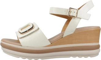 Repo Platform Sandaal - Dames - Sleehakken - Beige - 40 EU - Leer - Schoenen