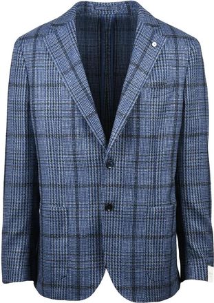 L.B.M. 1911 Checkered Tailored Jacket with Notch Lapel and Button Closure