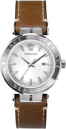 Versace Aion Leren Band Horloge - Heren - Horloges - Veelkleurig - ONE Size - Accessoires