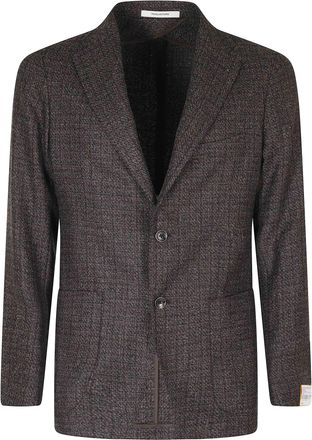 Tagliatore Dark Brown Single-Breasted Mouline Finish Wool Blazer