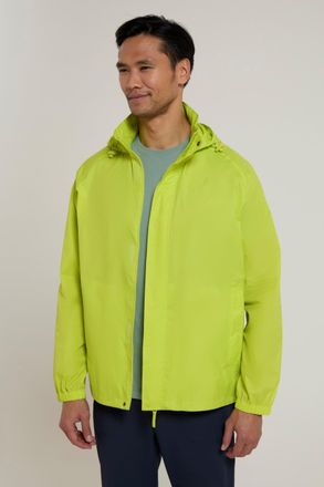 Mountain Warehouse Pakka Mens Waterproof Packable Jacket - IsoDry, Lightweight & Breathable Raincoat with Taped Seams & Packaway Bag - For Spring Summer & Travel Lime XX
