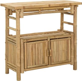 vidaXL Mesa Consola Con Estante Natural 80 X 35 X 75 Cm Bamb&uacute; Vidaxl