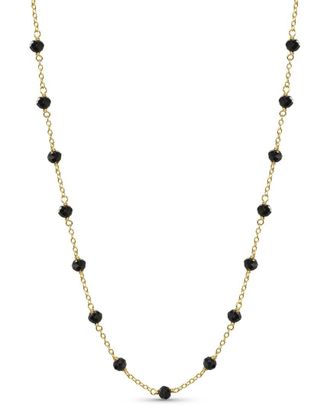 Jewelmak 14K Black Spinel Necklace