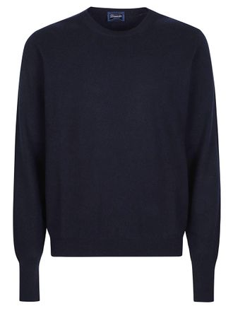 Drumohr Navy Cashmere Round-Neck Sweater