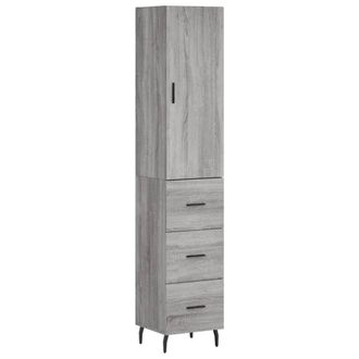 Berkfield Home Highboard Grey Sonoma 34.5x34x180 cm Engineered Wood