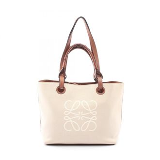 Loewe Beige Brown Canvas Handbag Tote Bag (Pre-Owned)