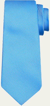 Kiton Mens Tonal Jacquard Silk 7-Fold Tie