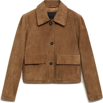 Mango Suede Jacket in Medium Brown at Nordstrom Rack, Size Large