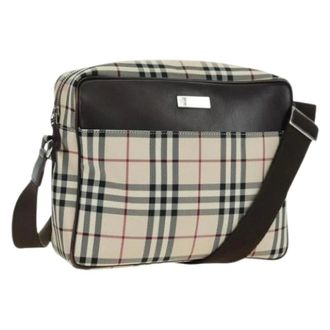 Burberry Pre-owned Cross Body Bags, female, Beige, Size: ONE SIZE Pre-owned Canvas Shoulder Bag